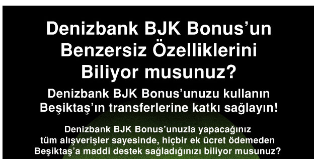 Deniz Bonus BJK Bülten Kampanyası